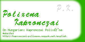 polixena kapronczai business card